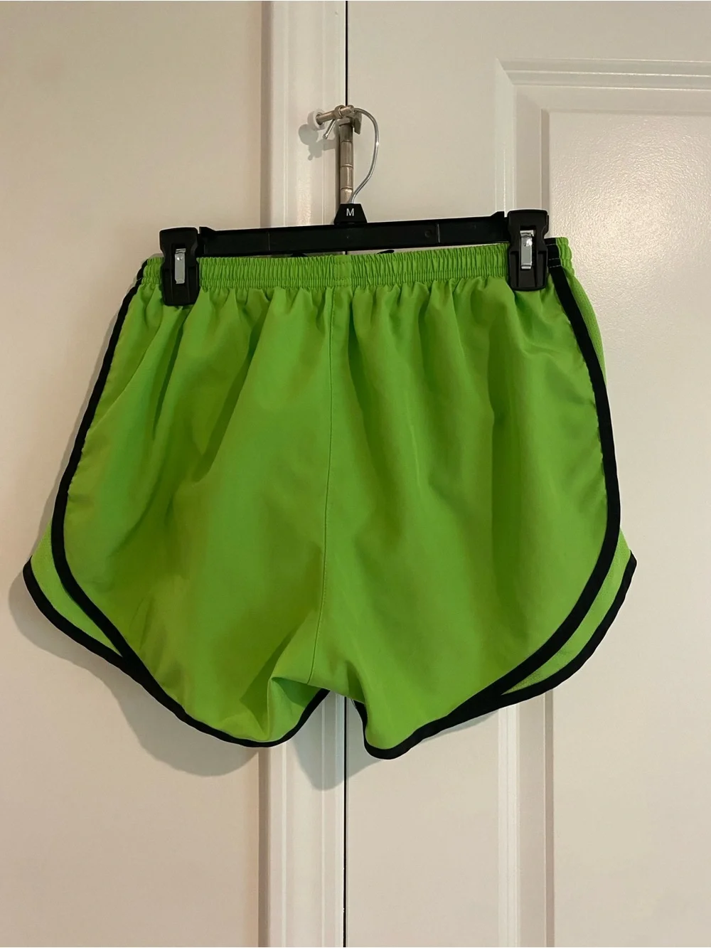 Nike Women's lime Green Athletic Running Shorts with Black Trim